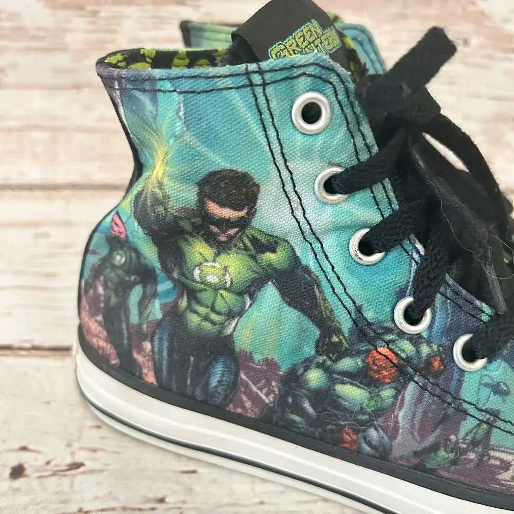 CONVERSE DC Comics Green Lantern High Top All Star Shoes Sz 2